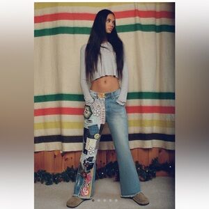 Urban Outfitters Colorful Patchwork Flare Jeans